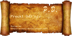 Preckl Döniz névjegykártya